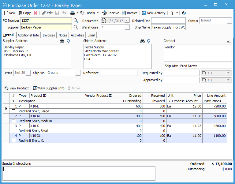 in discount show quickbooks invoice Purchase Apply To A How Discount A To Vendor Order