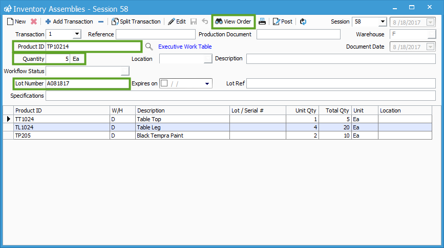 Creating An Assembly From a Sales Order.