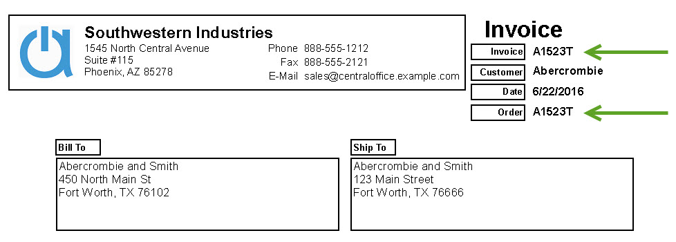 invoice number example