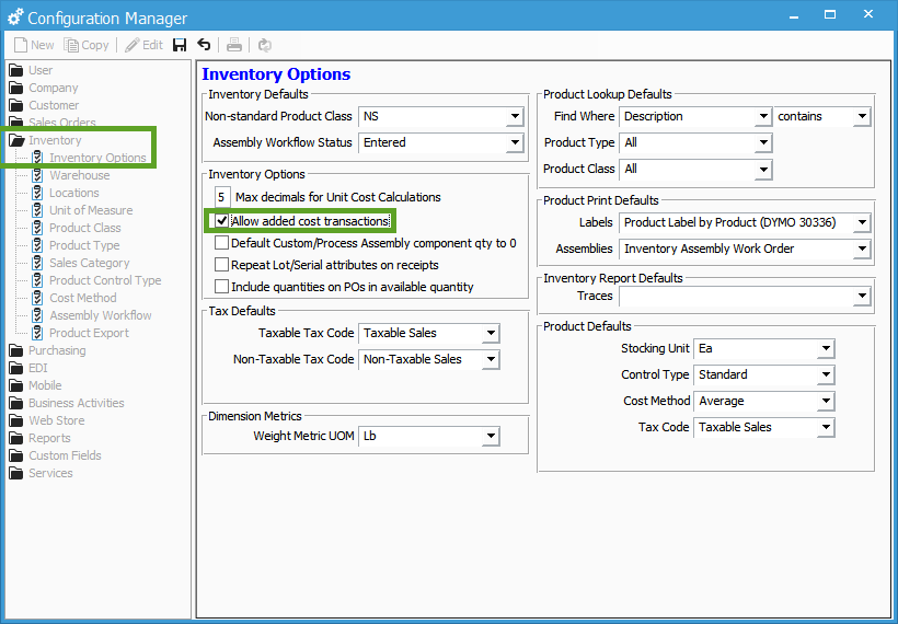 Allow added cost transactions