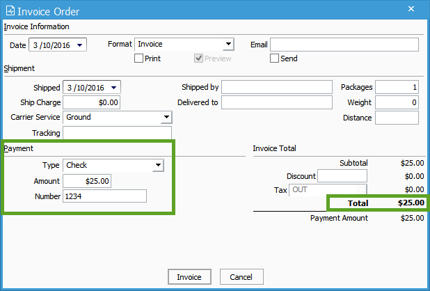 Invoice order