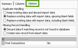 Options for Imports