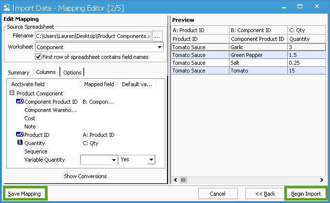 Product component begin import