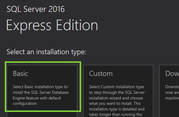 requirements for sql server 2016 express