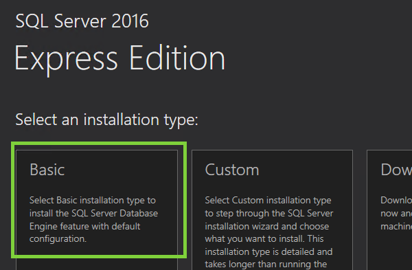 microsoft sql server 2016 download express