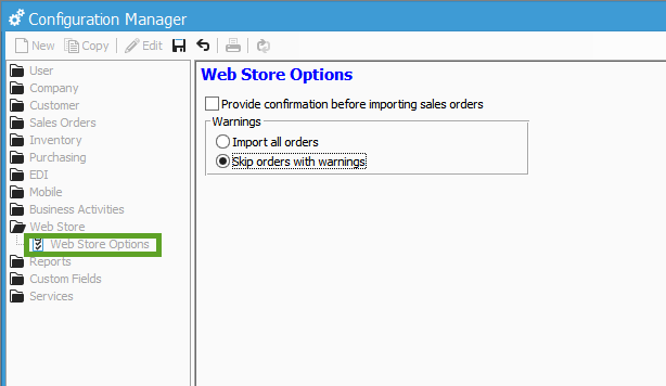 Web Store Options