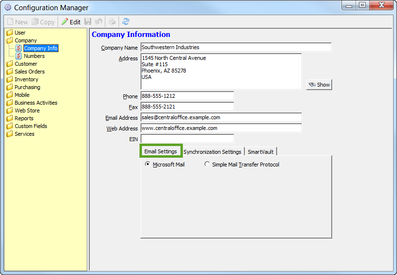 smtp email minbox