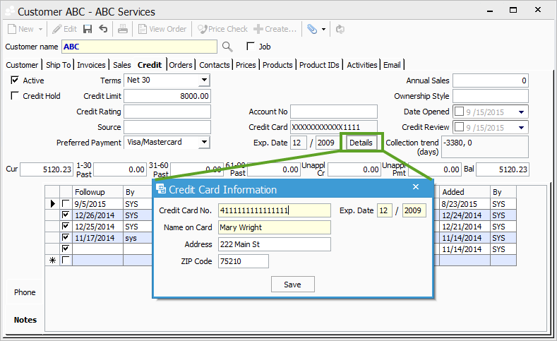 Storing Credit Card Numbers | Acctivate Help